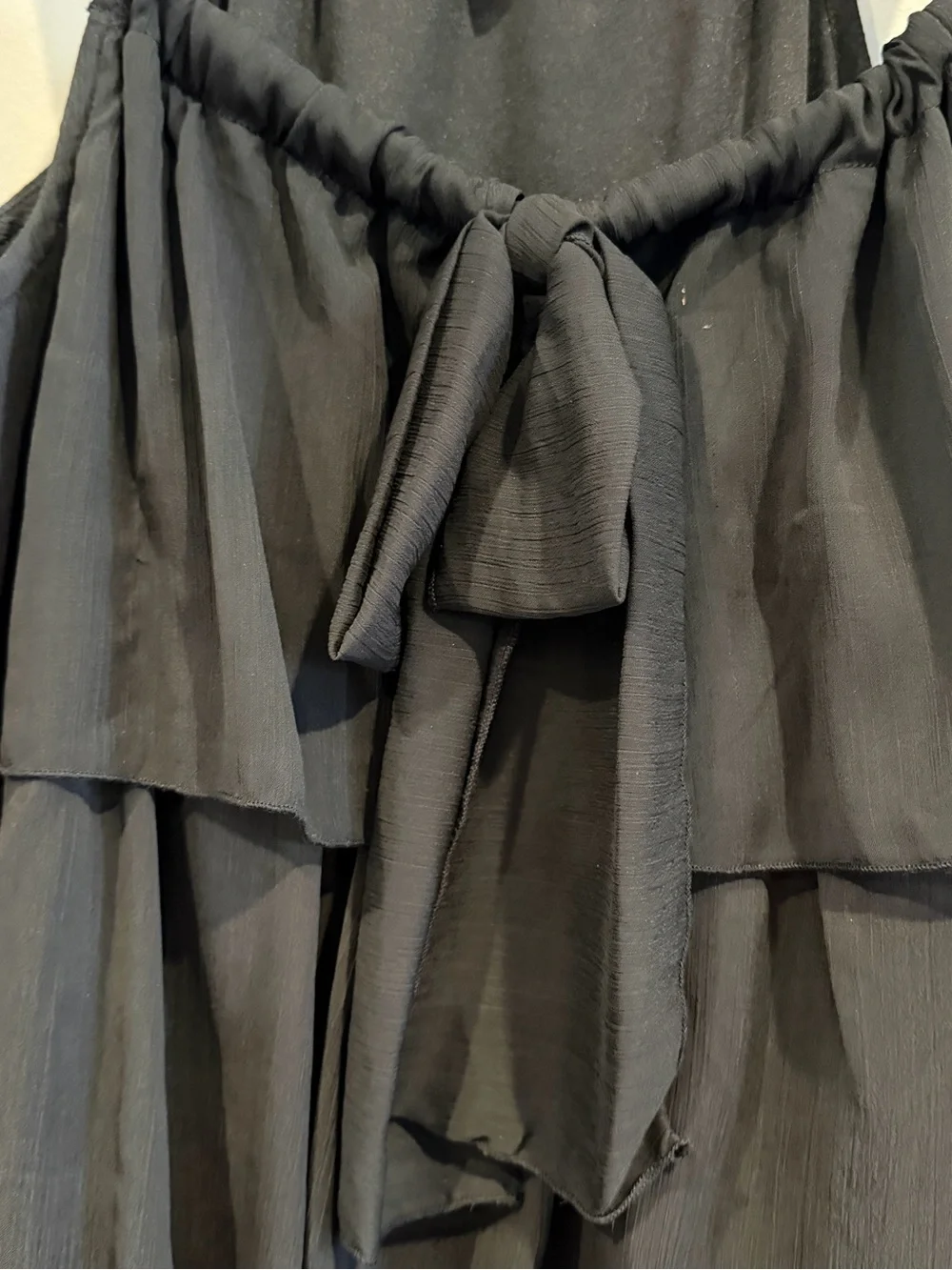 Black Tiered Chiffon Sleeveless Dress - Picture 2 of 7